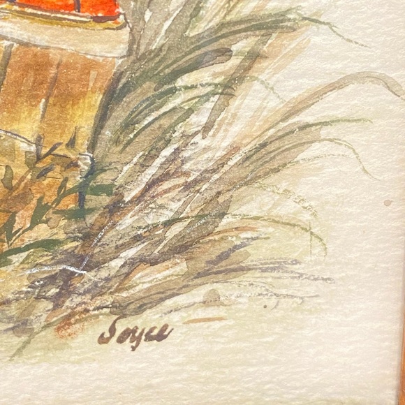 Vintage Watercolour Painting Signed Joyce on Matte Paper 9.5”-7.5” - Picture 4 of 9